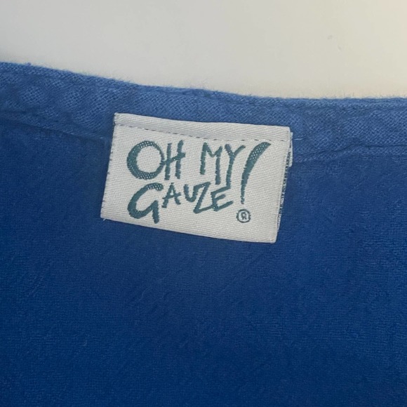 SOLD Oh my Gauze! Daytona Asymmetrical Tunic Top Womens XL Royal Blue Cotton - Picture 4 of 7